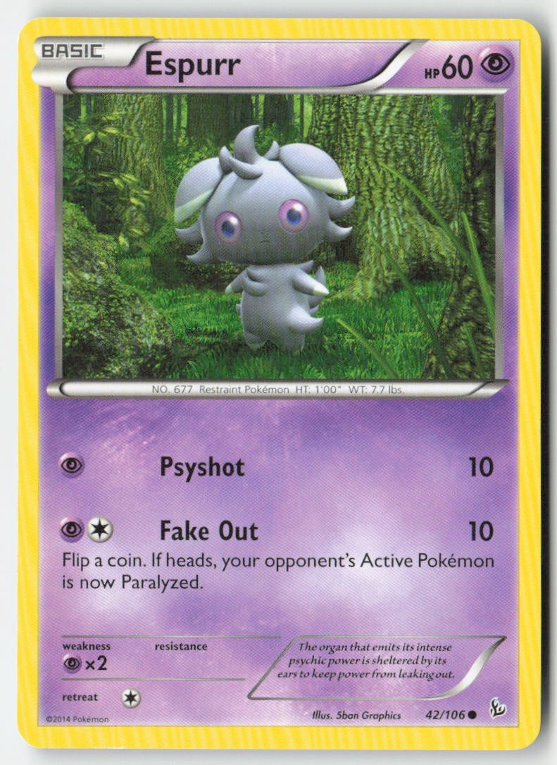 Espurr 42/106 Regular Flashfire Moderately Played
