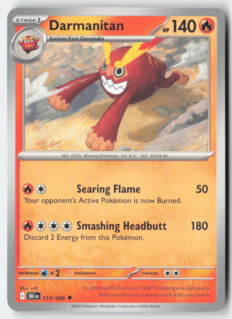 Darmanitan 014/86 Regular Black Bolt Moderately Played