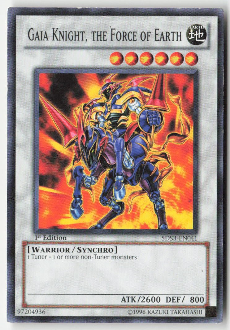 Gaia Knight, the Force of Earth 5DS3-EN041 1st Edition Common Moderately Played