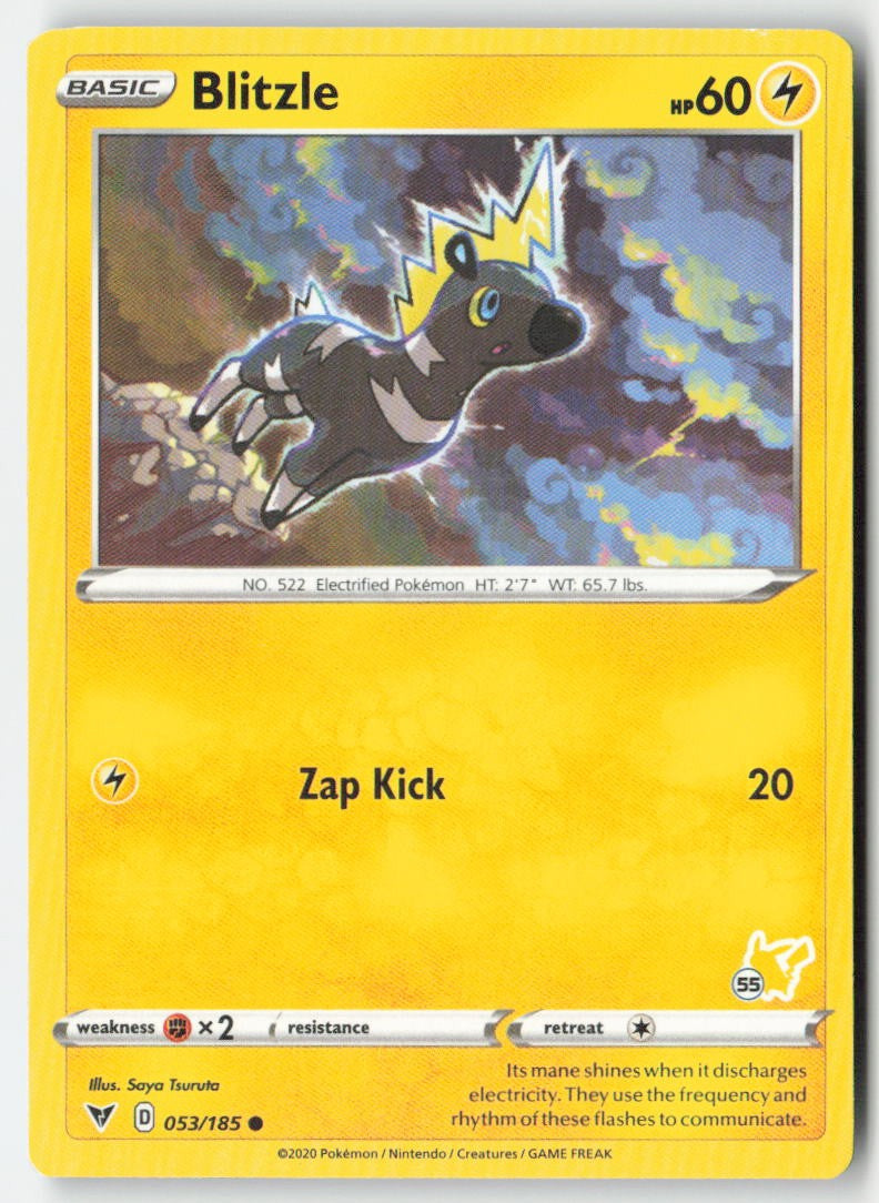 Blitzle (#55 Pikachu Stamped) 053/185 Regular Battle Academy 2022 Moderately Played