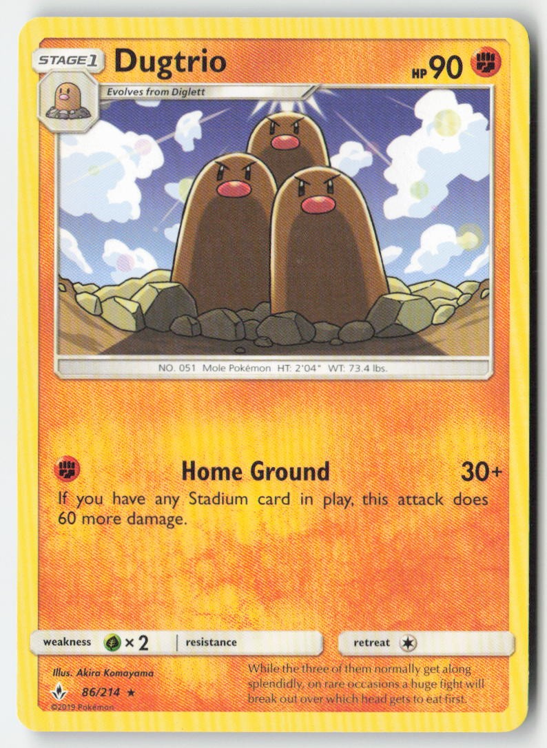 Dugtrio 86/214 Regular Unbroken Bonds Moderately Played