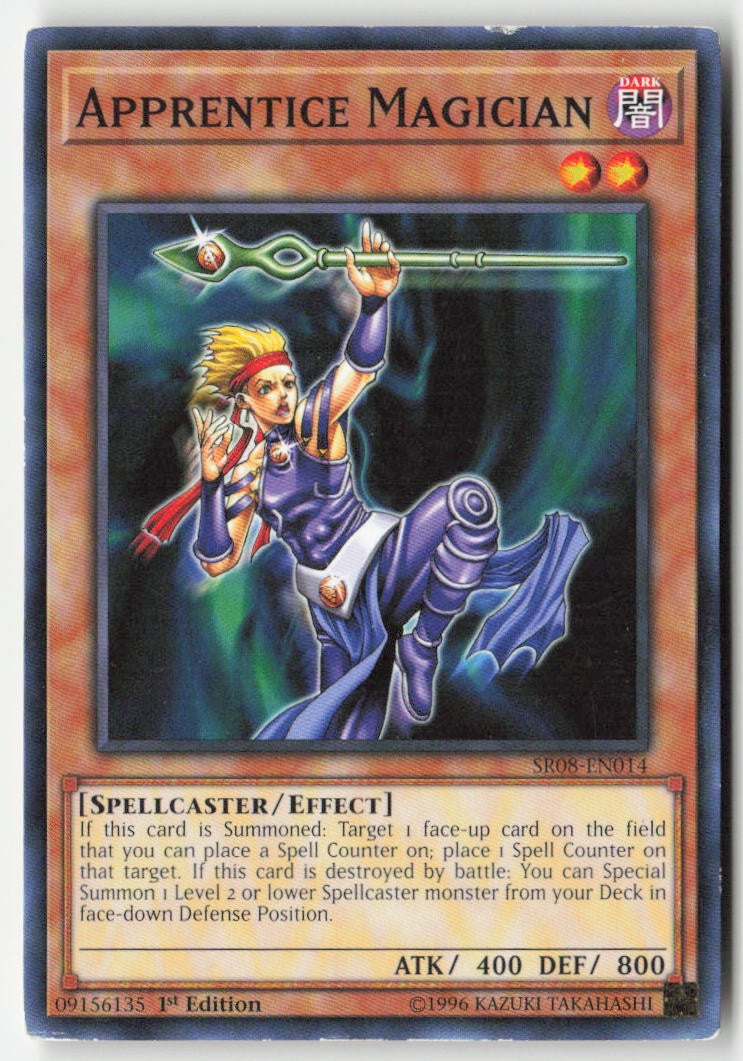 Apprentice Magician SR08-EN014 1st Edition Common Moderately Played, Front