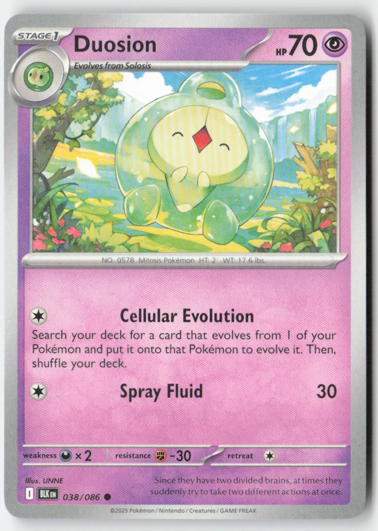 Duosion 038/86 Regular Black Bolt Moderately Played, Front