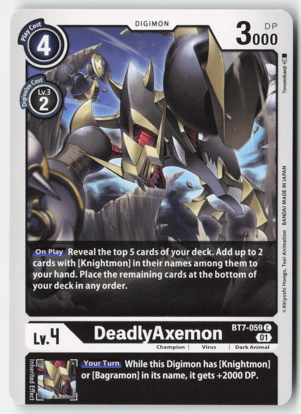 DeadlyAxemon BT7-059 Normal Common Lightly Played