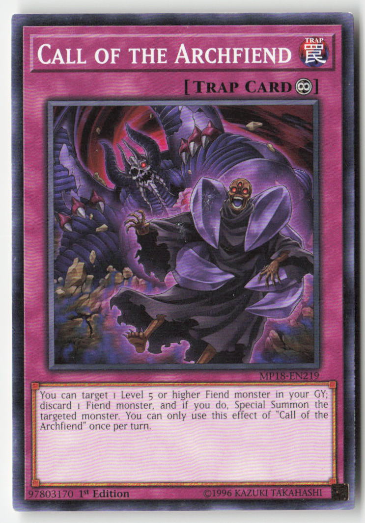 Call of the Archfiend MP18-EN219 1st Edition Common Moderately Played