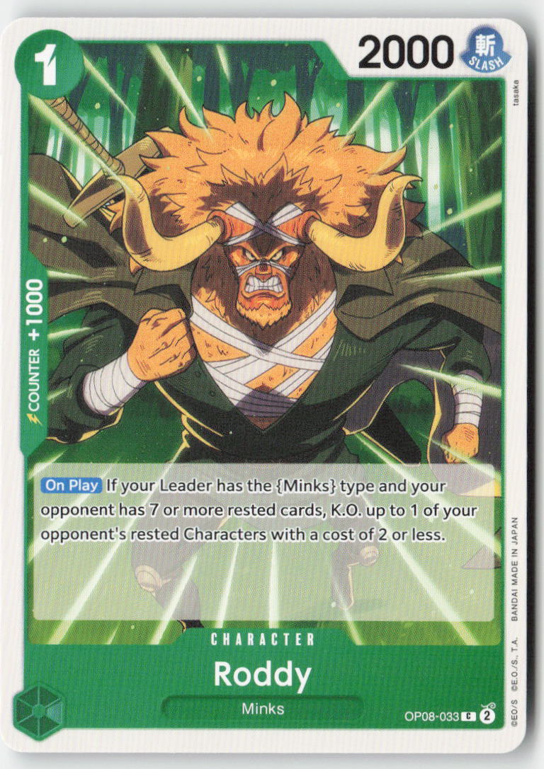 Roddy OP08-033 Normal Common Lightly Played, Front