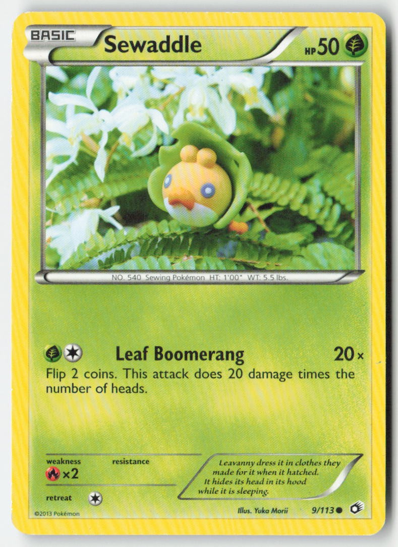 Sewaddle 9/113 Regular Legendary Treasures Moderately Played