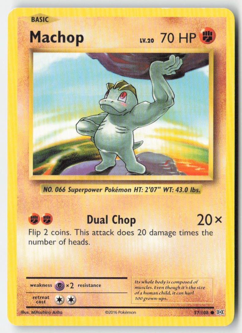 Machop 57/108 Regular Evolutions Moderately Played