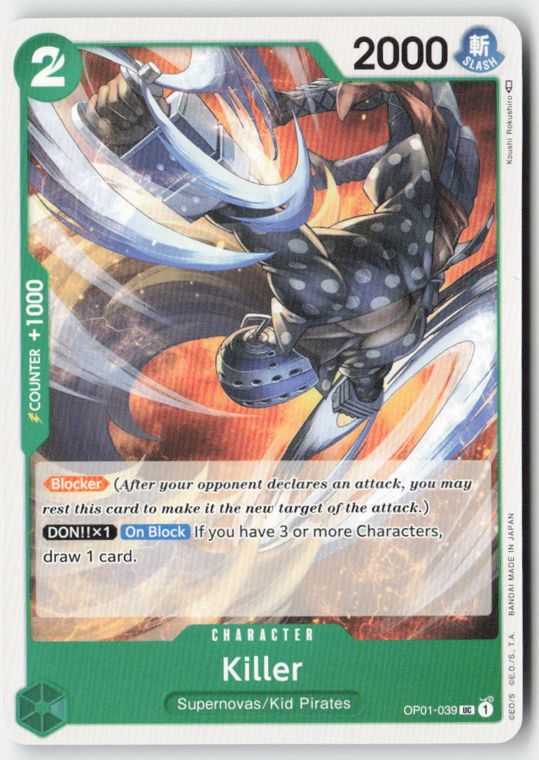 Killer OP01-039 Normal Uncommon Lightly Played