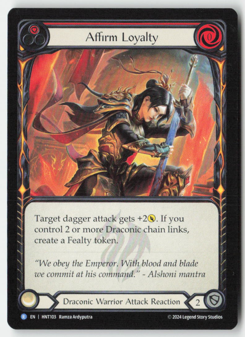 Affirm Loyalty (Red) #HNT103 - The Hunted - Flesh and Blood - Rare - Near Mint, Front