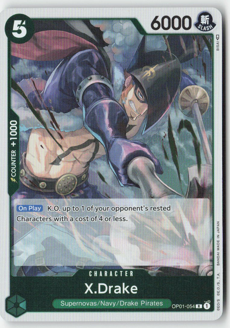 X.Drake OP01-054 Foil Rare Lightly Played