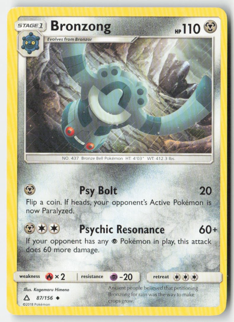 Bronzong 87/156 Regular Ultra Prism Moderately Played, Front
