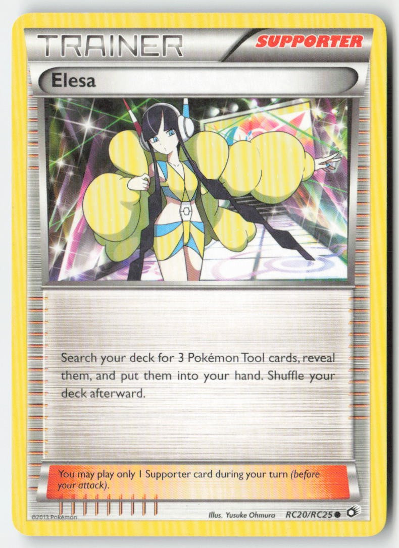 Elesa RC20/RC25 Holo Legendary Treasures Moderately Played, Front