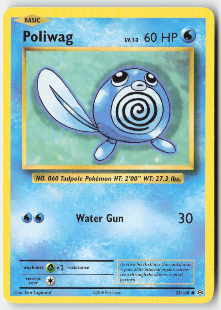 Poliwag 23/108 Regular Evolutions Moderately Played