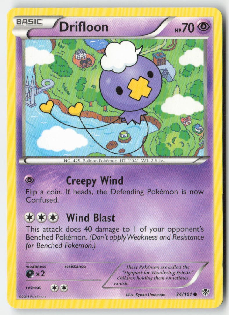 Drifloon 34/101 Regular Plasma Blast Moderately Played, Front