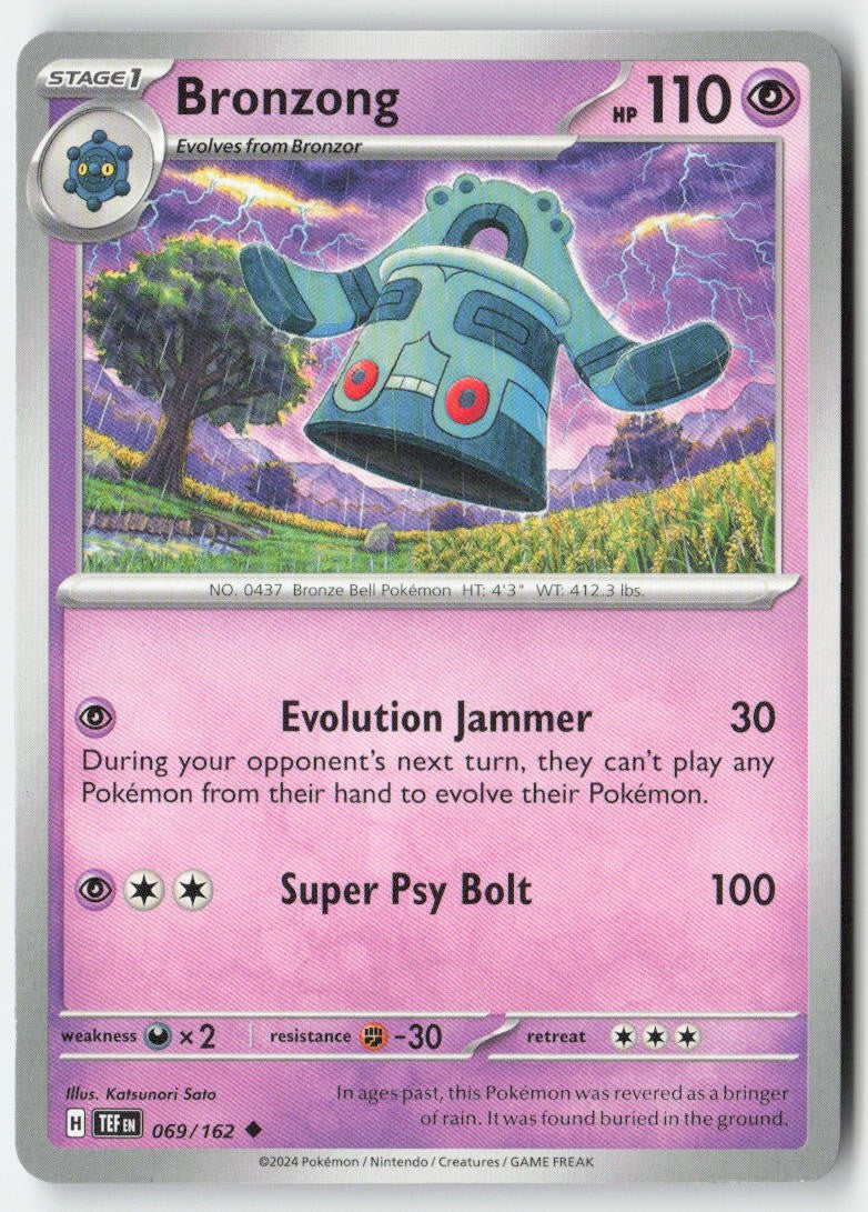 Bronzong 069/162 Regular Temporal Forces Moderately Played, Front