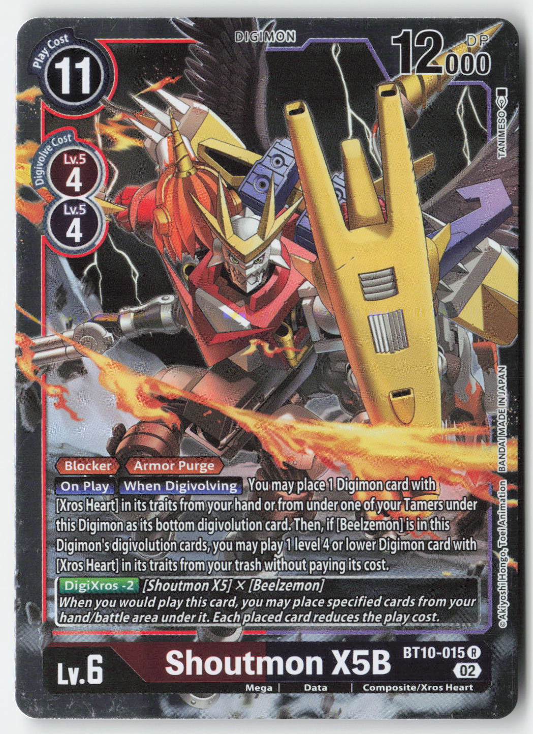 Shoutmon X5B BT10-015 Foil Rare Lightly Played, Front