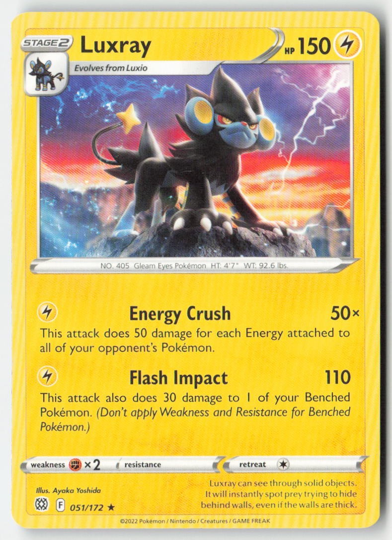 Luxray 051/172 Regular Brilliant Stars Moderately Played