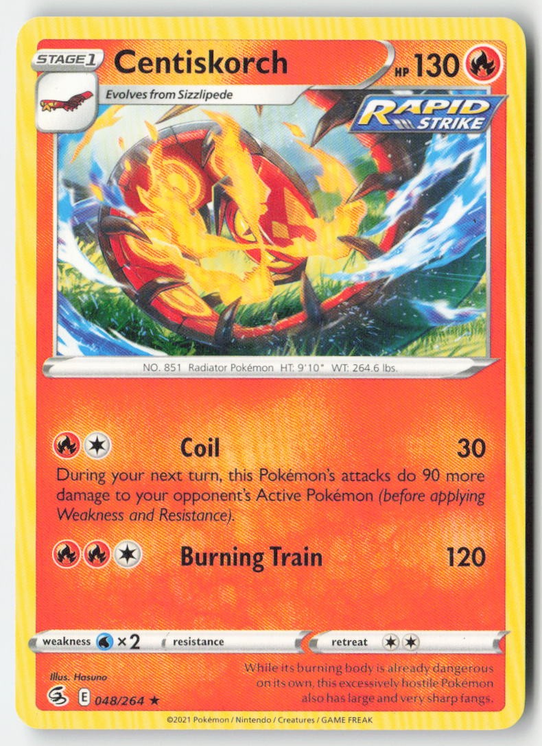 Centiskorch 48/264 Regular Fusion Strike Moderately Played