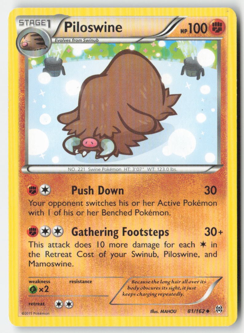 Piloswine 81/162 Regular BREAKthrough Moderately Played, Front