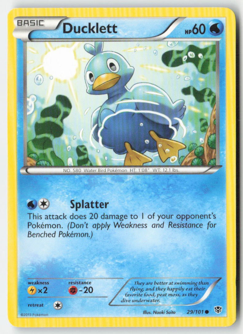 Ducklett 29/101 Regular Plasma Blast Moderately Played, Front