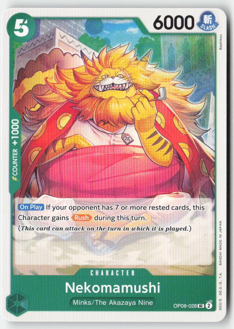 Nekomamushi OP08-028 Normal Uncommon Lightly Played, Front