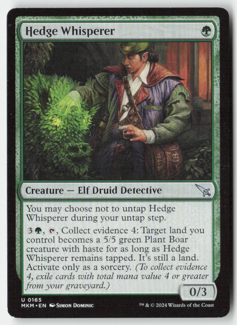 Hedge Whisperer MKM 165 Uncommon Moderately Played
