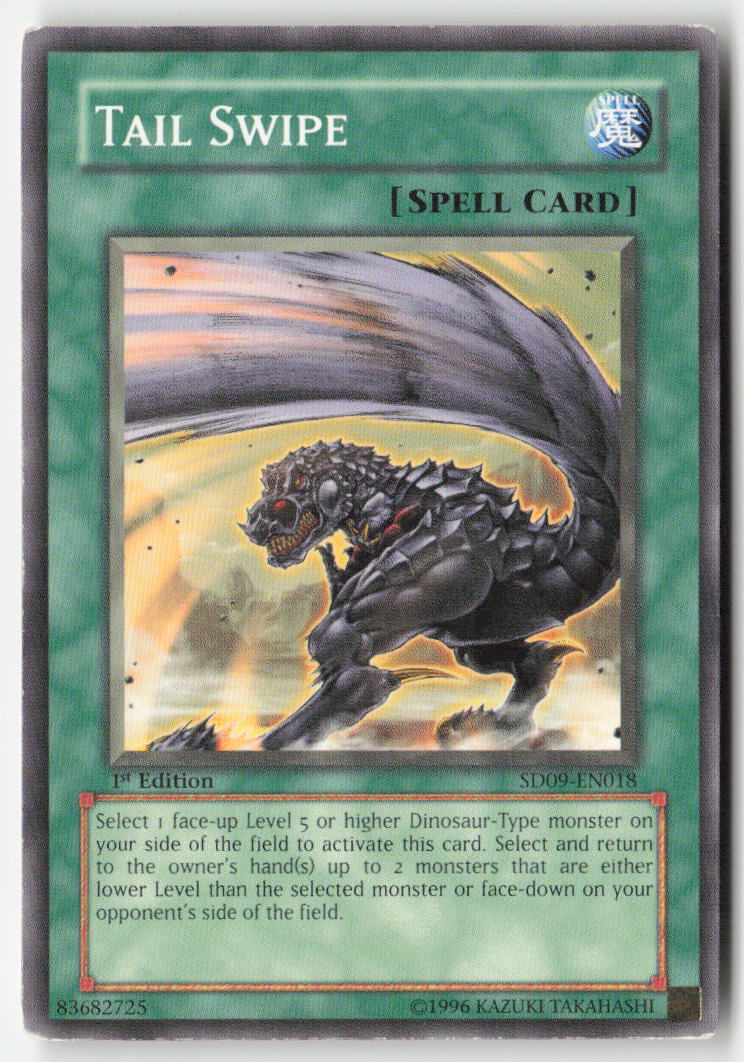 Tail Swipe SD09-EN018 1st Edition Common Moderately Played, Front