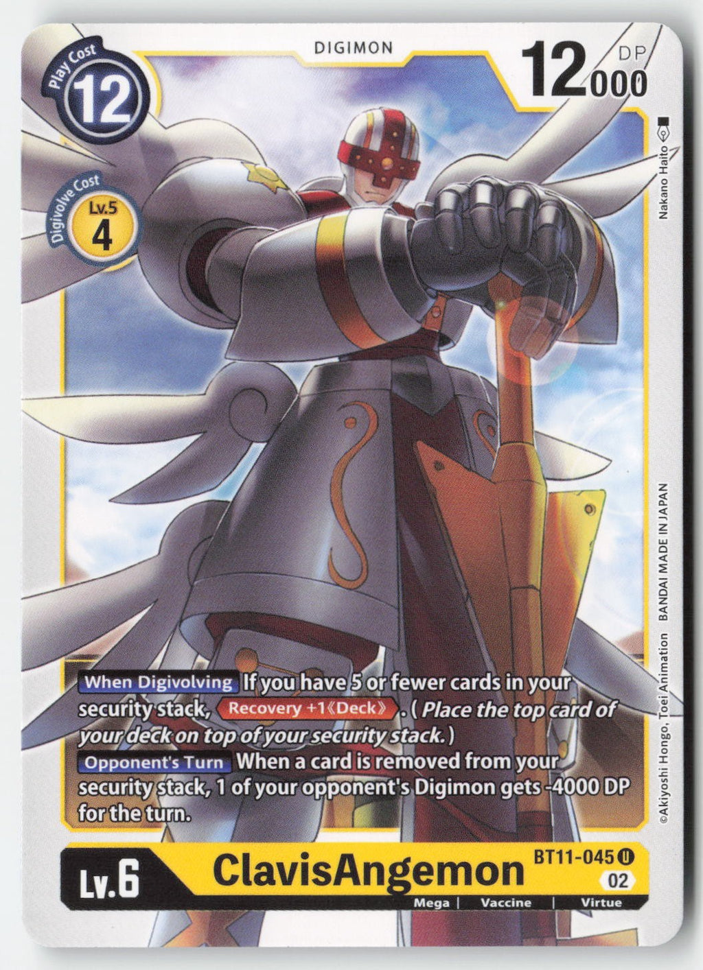 ClavisAngemon BT11-045 Normal Uncommon Lightly Played