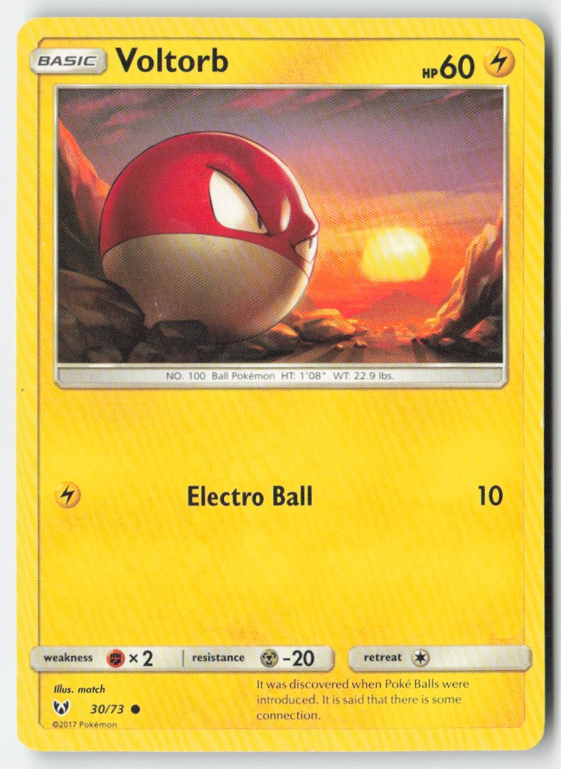 Voltorb 30/73 Regular Shining Legends Moderately Played, Front