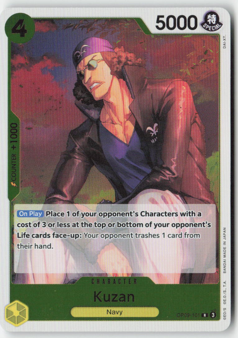 Kuzan OP09-101 Foil Rare Lightly Played, Front