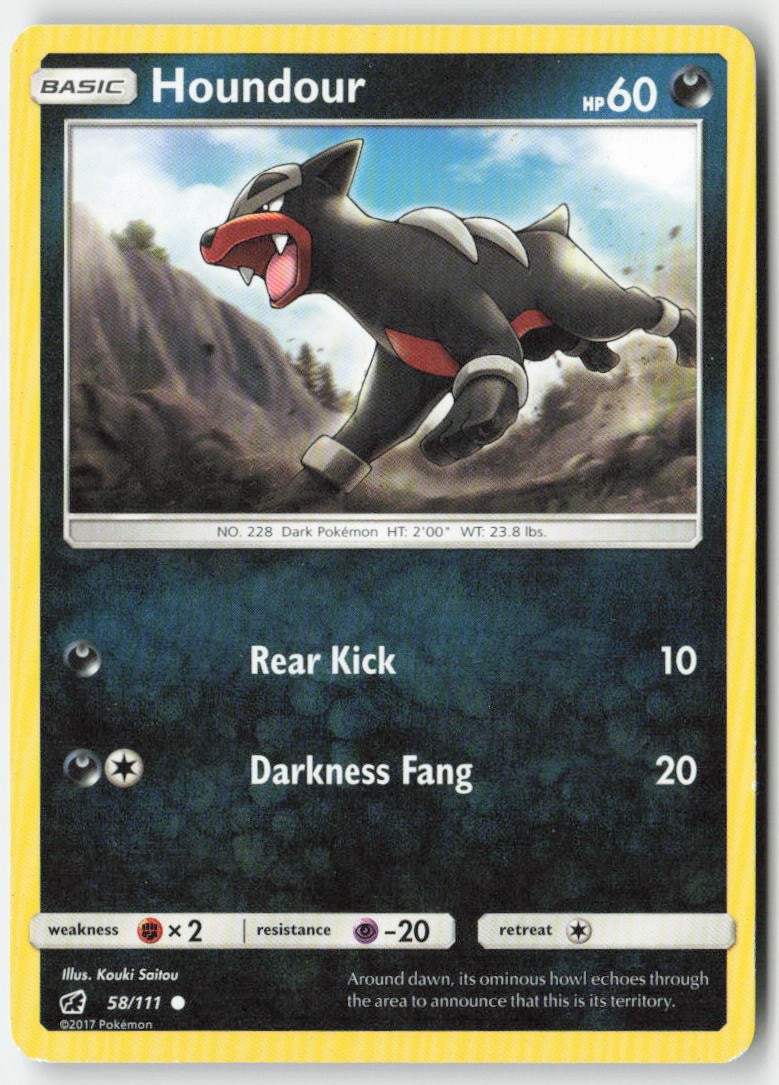 Houndour 58/111 Regular Crimson Invasion Moderately Played