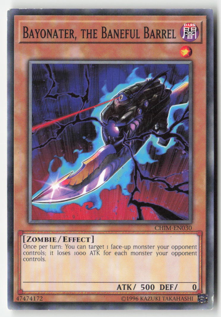 Bayonater, the Baneful Barrel CHIM-EN030 Unlimited Common Moderately Played, Front