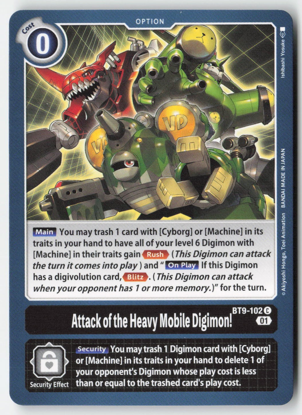 Attack of the Heavy Mobile Digimon! BT9-102 Normal Common Lightly Played