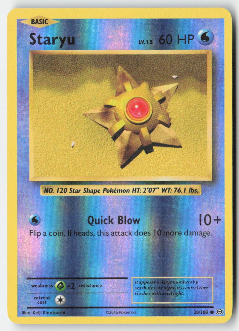 Staryu 30/108 Reverse Holo Evolutions Moderately Played