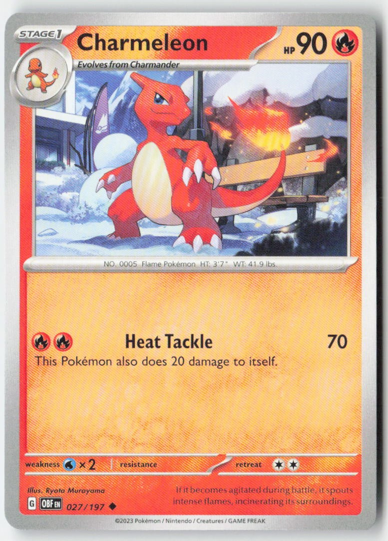Charmeleon 027/197 Regular Obsidian Flames Moderately Played