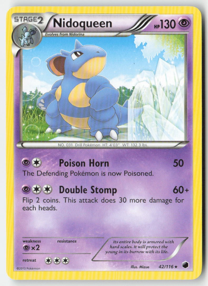 Nidoqueen 42/116 Regular Plasma Freeze Moderately Played