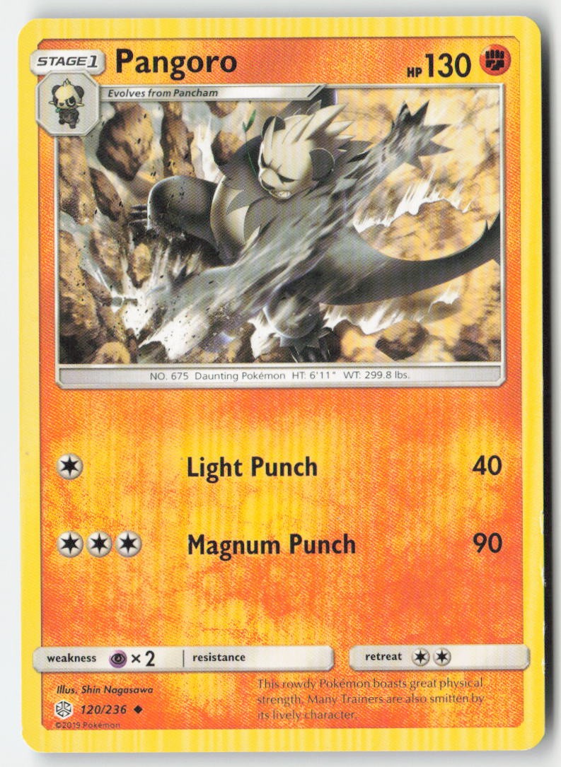 Pangoro 120/236 Regular Cosmic Eclipse Moderately Played, Front