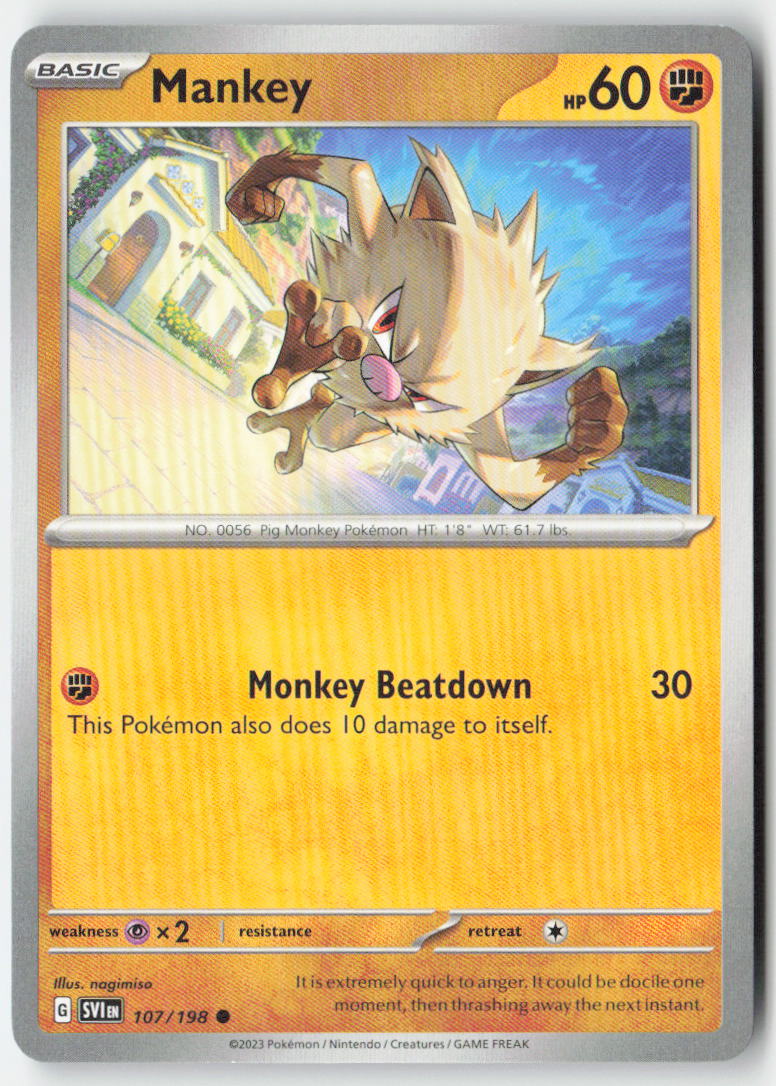 Mankey 107/198 Regular Scarlet & Violet Moderately Played
