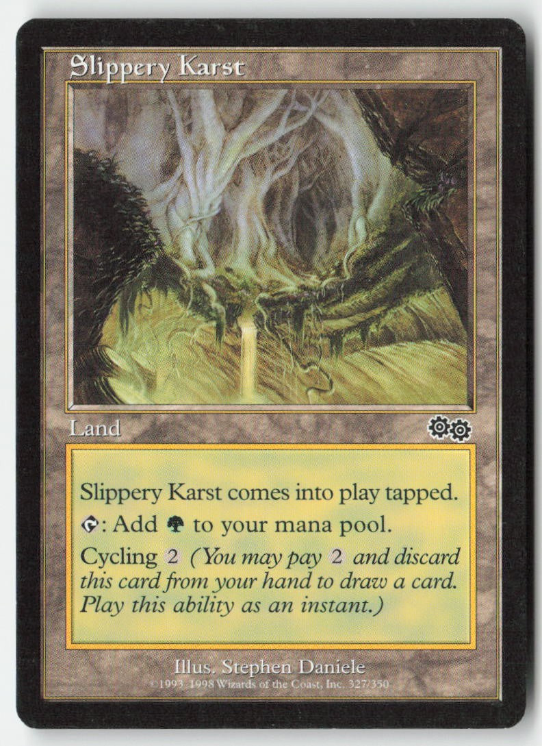 Slippery Karst USG 327 Common Moderately Played, Front
