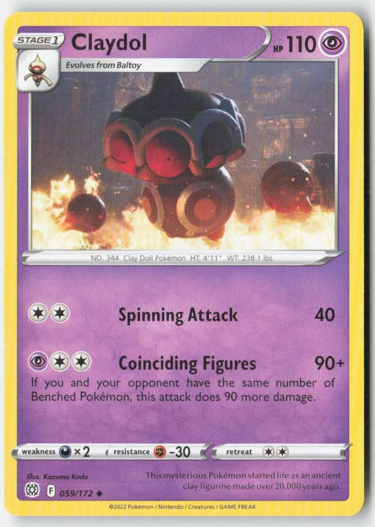 Claydol 059/172 Regular Brilliant Stars Moderately Played