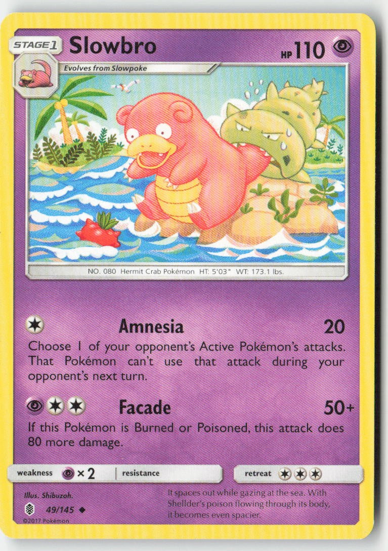 Slowbro 49/145 Regular Guardians Rising Moderately Played, Front