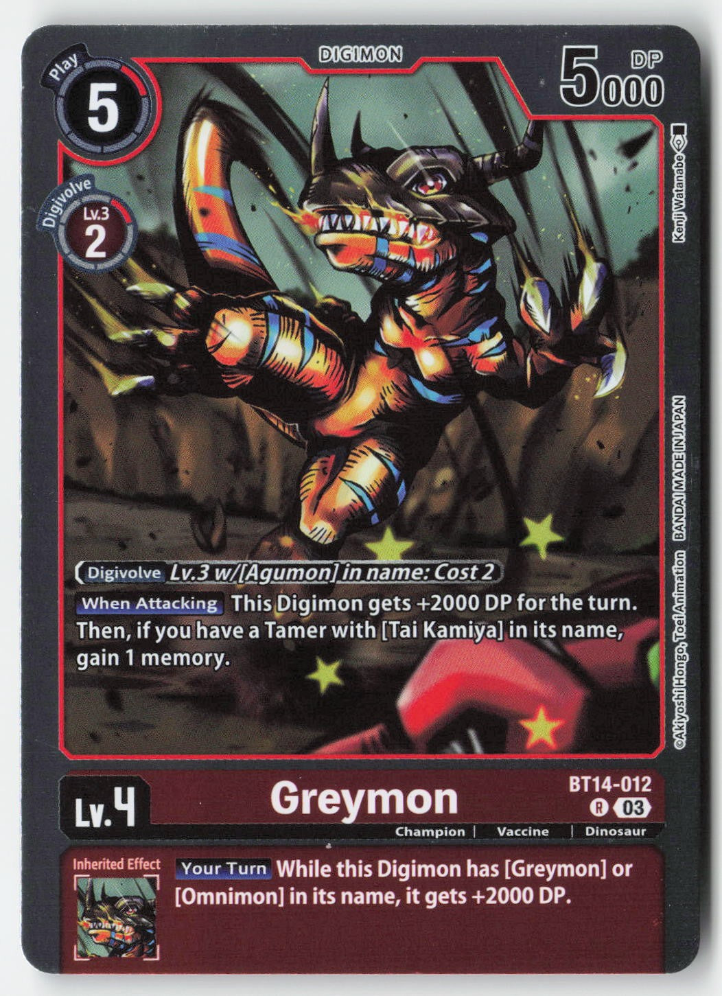 Greymon BT14-012 Foil Rare Lightly Played