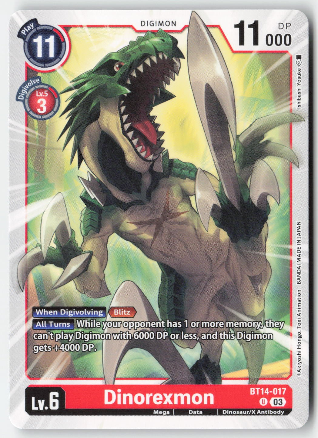 Dinorexmon BT14-017 Normal Uncommon Lightly Played