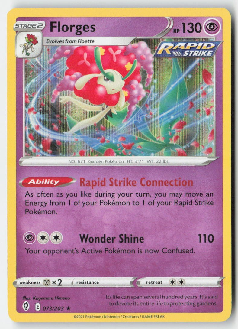 Florges 73/203 Holo Evolving Skies Moderately Played, Front