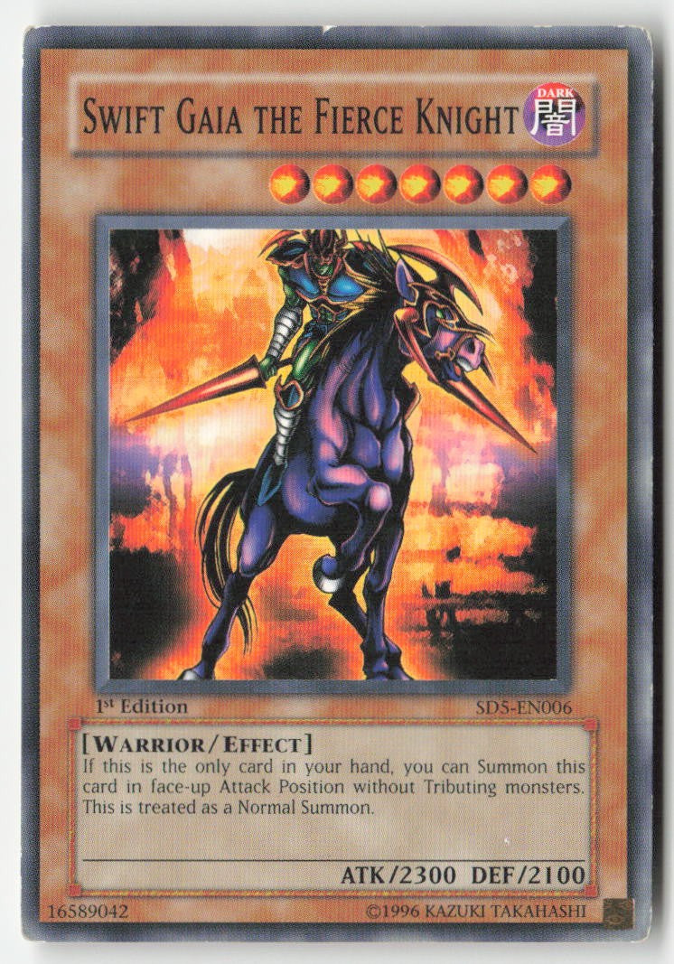 Swift Gaia the Fierce Knight SD5-EN006 1st Edition Common Moderately Played