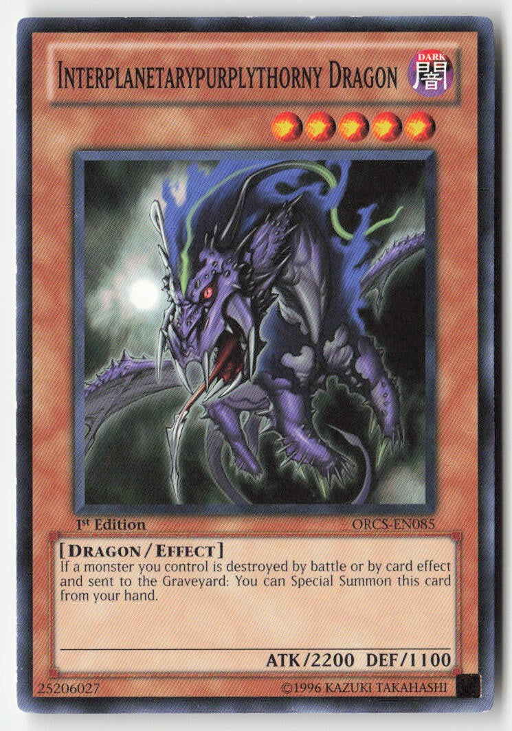 Interplanetarypurplythorny Dragon ORCS-EN085 1st Edition Common Moderately Played