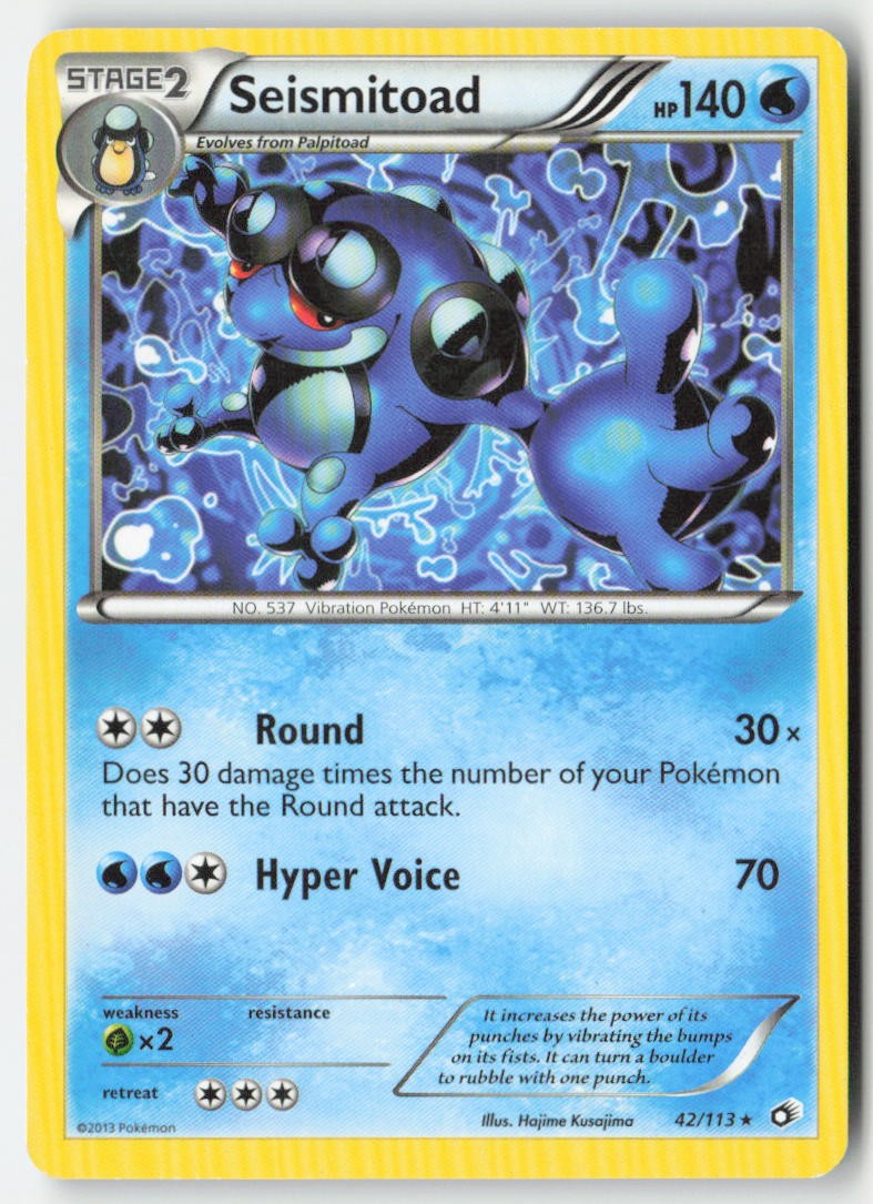 Seismitoad 42/113 Regular Legendary Treasures Moderately Played