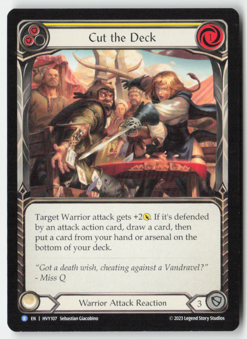 Cut the Deck (Yellow) #HVY107 - Heavy Hitters - Flesh and Blood - Rare - Near Mint, Front
