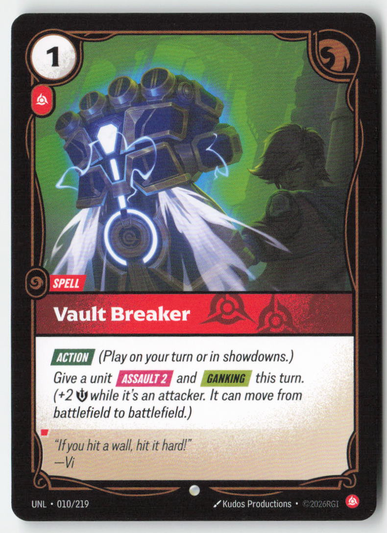 Vault Breaker #010/219 - Unleashed - Riftbound - Common - Lightly Played